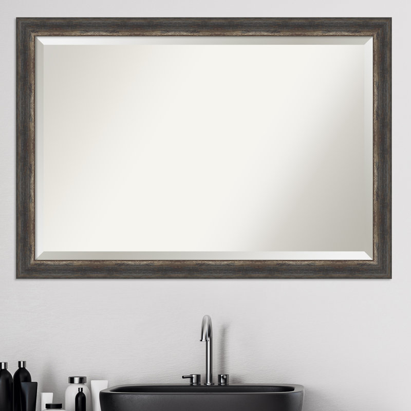 Miroir mural de salle de bain Roulston, Gris anthracite, 27,5 po x 39,5 po