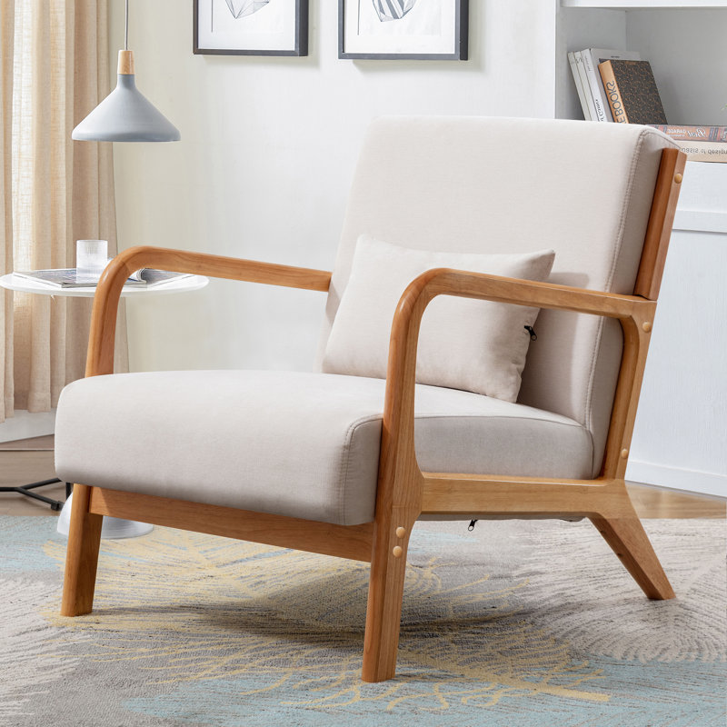 Fauteuil Jeesan de 25,75 po de largeur, Mélange de lin beige