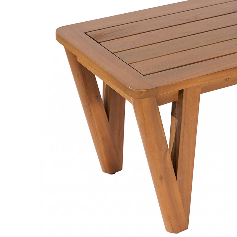 Ensemble de salle à manger Echo Patio pour 6 personnes en bois d'acacia avec banc et chaises à dossier incurvé