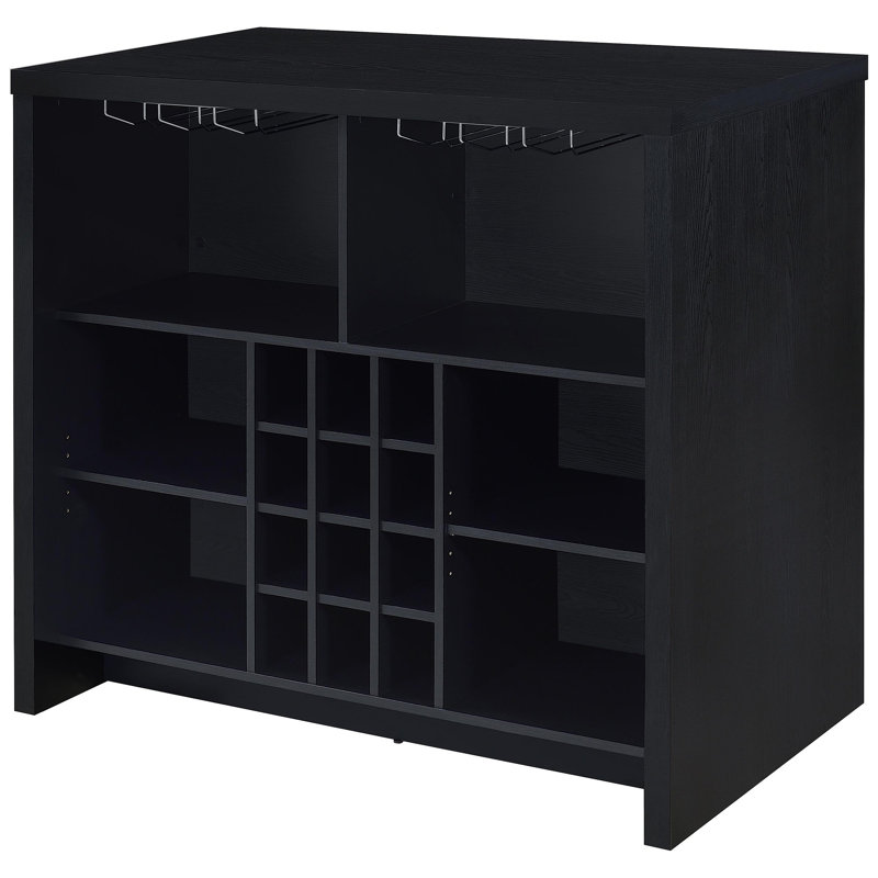 Freestanding Home Bar with Open Storage