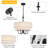 5 - Light 18" W Modern Fabric Tiered Drum Shape Dimmable Chandelier For Dining Room Bedroom Foyer-1639220389