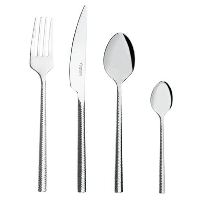 Grunwerg Impression 24 Piece Cutlery Set for 6 People, 18/10 Stainless Steel