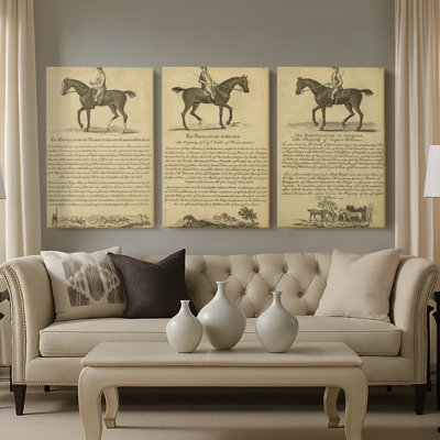 Horse Portraiture IV - Toile tendue avec châssis sur mesure - 3 pièces