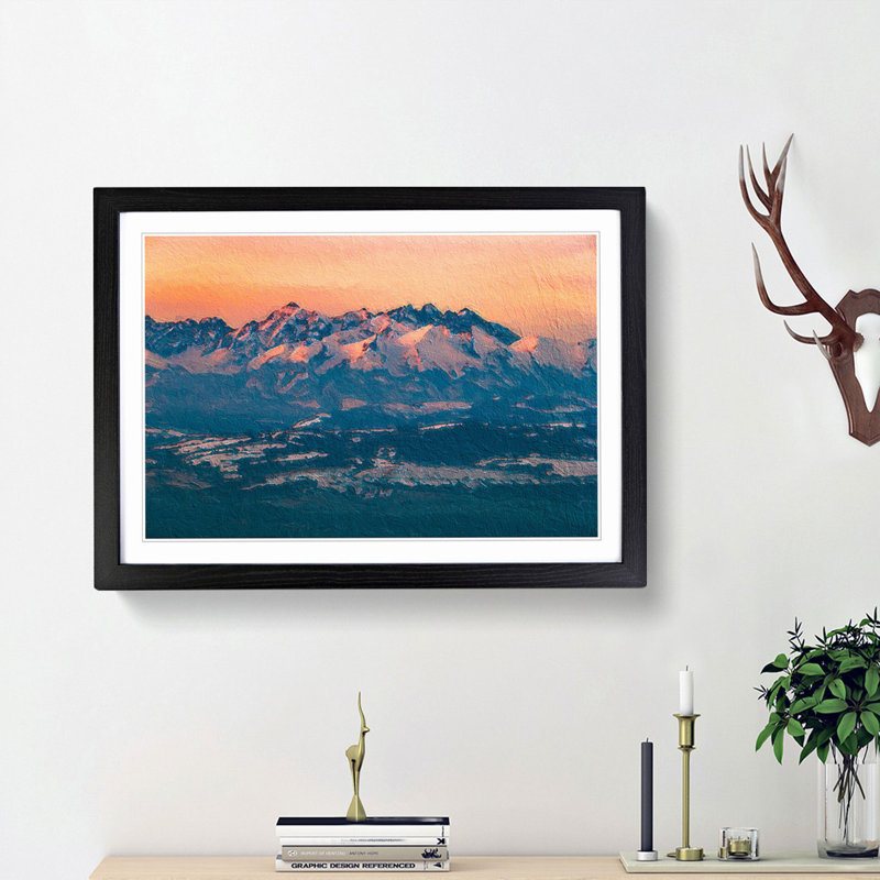 The Tatra Mountains in Poland - Picture Frame Painting Print, 48cm H x 65cm W x 2cm D, Black Framed