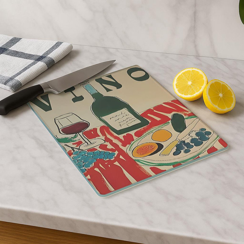 Premium Tempered Glass Cutting Board, 11.8 x 15.7 inches | 100% Antibacterial, Easy Clean Design with Non-Slip Silicone Feet | Ideal for Safe Food Preparation in Kitchen, Stylish & Functional