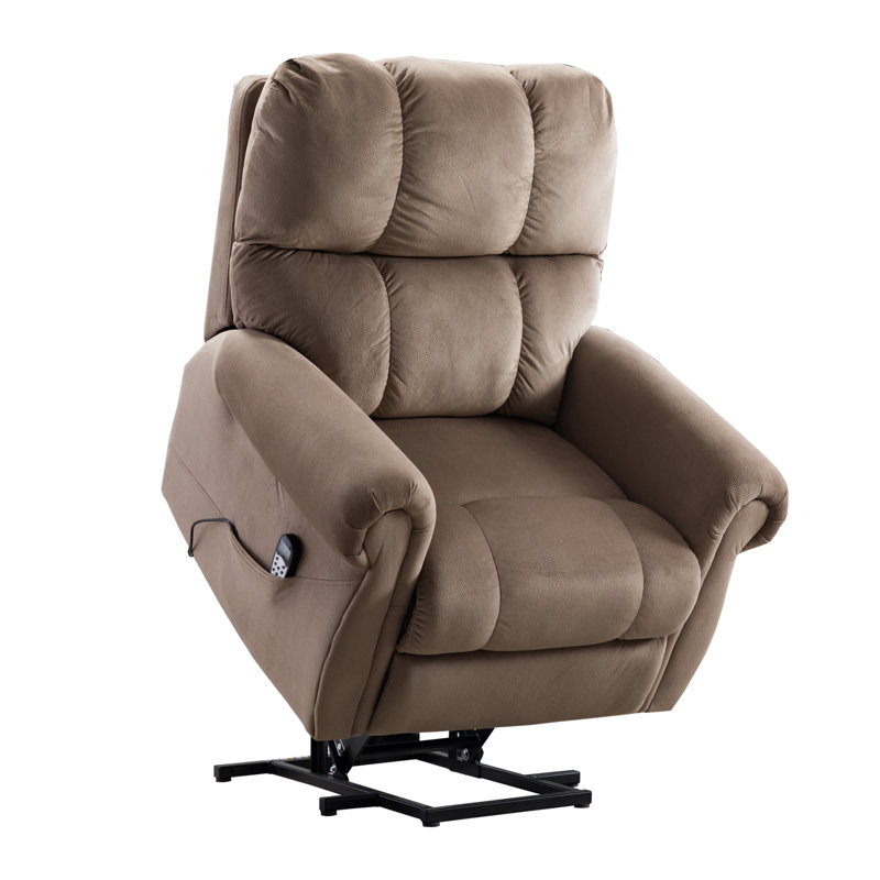 Fauteuil de massage inclinable électrique chauffant Mexia, Chenille brun clair