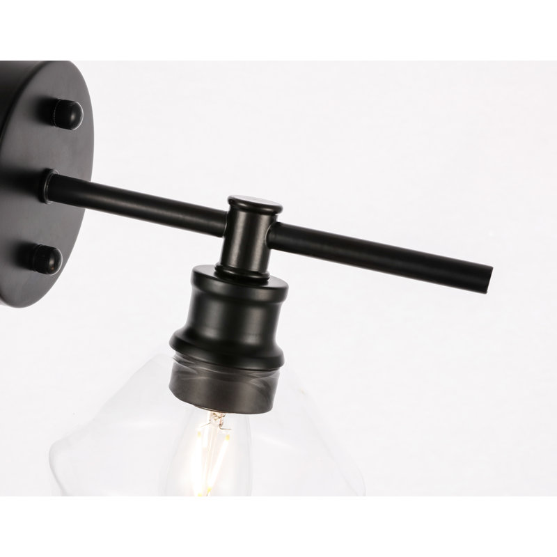 Tamez Dimmable Bath Sconce, Clear, Black