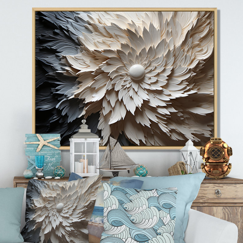 Minimalism Beauty Serenity Art I - Minimalism Wall Art, Natural Floater Framed, 24" H x 32" W