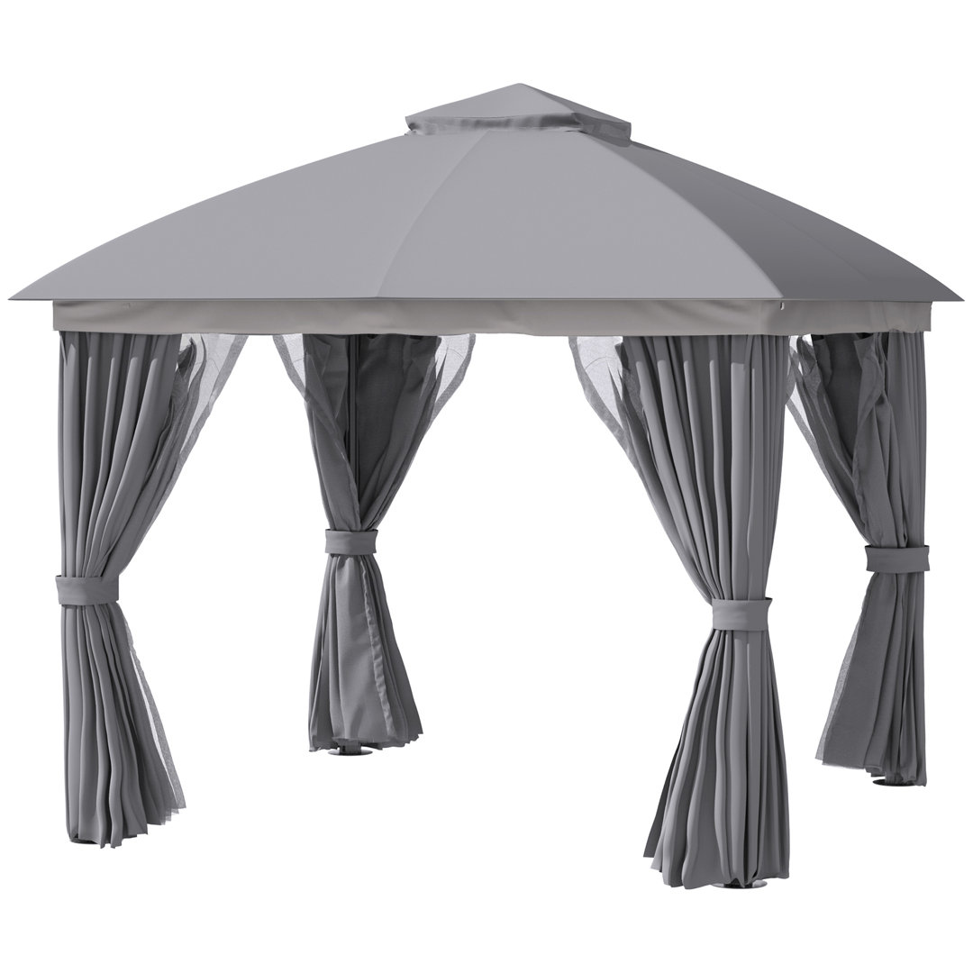 2.95 m x 2.95 m Pop-Up-Pavillon Aishatu aus Aluminium