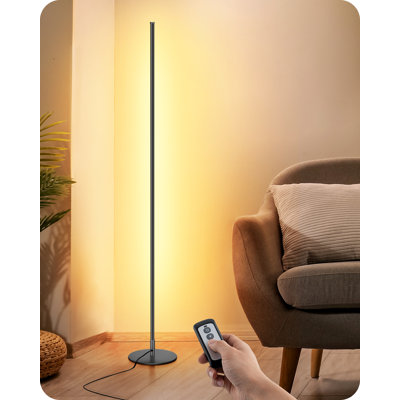 57.5" Led Dimmable Corner Floor Lamp With Remote Control