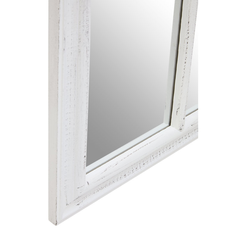 Lovida Manufactured Solid Wood Arch Mirror, White