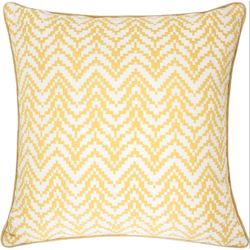 Coussin intérieur / extérieur à chevrons, Jaune