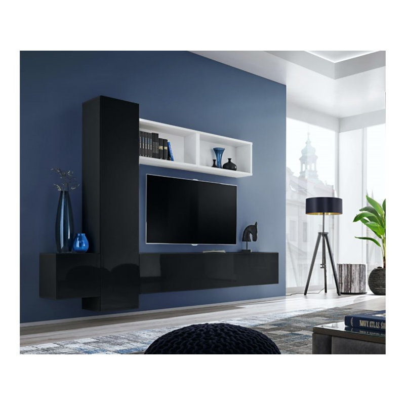Olaughlin TV Stand for TVs up to 60", Black/White