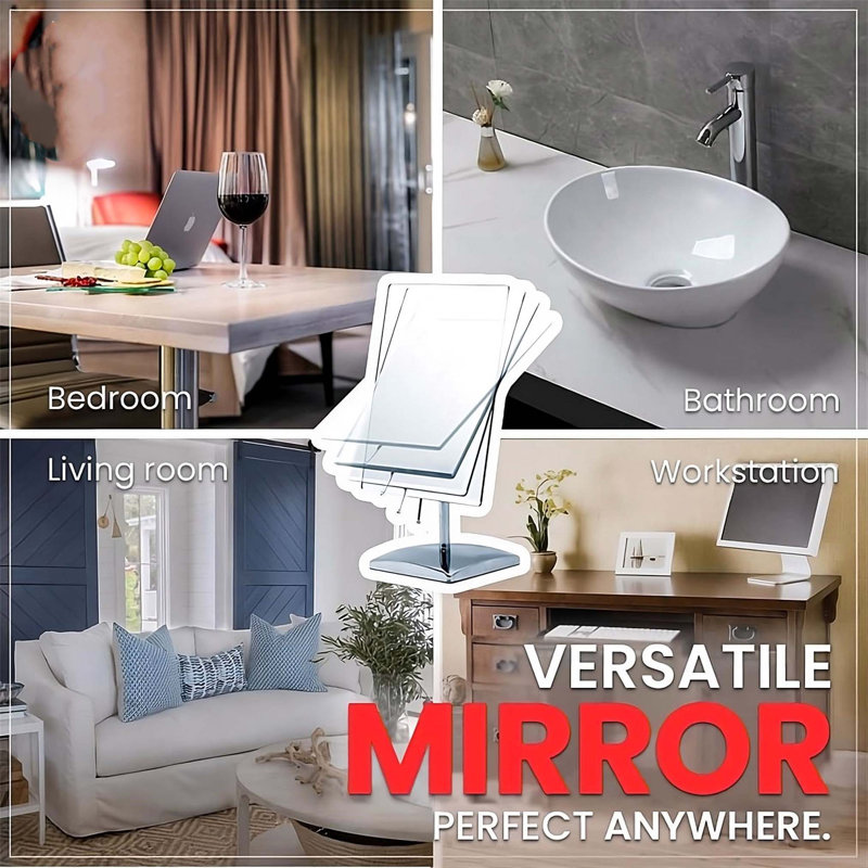 Demetrias Rectangle Floor Mirror, Chrome