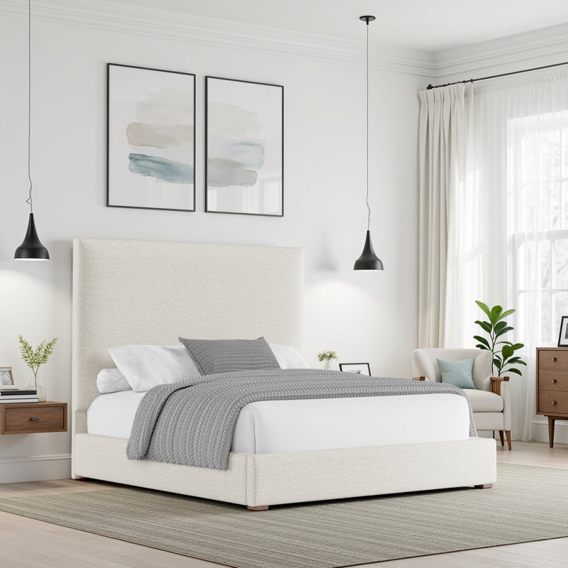 Dezyah Upholstered Standard Bed, Off White Revolution®, King