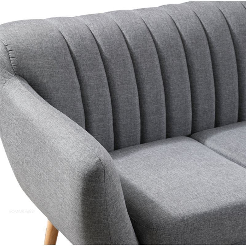 Villalba Upholstered 73.2'' Sofa, Gray Linen, 33.5" H x 59.7" W x 33" D, 2