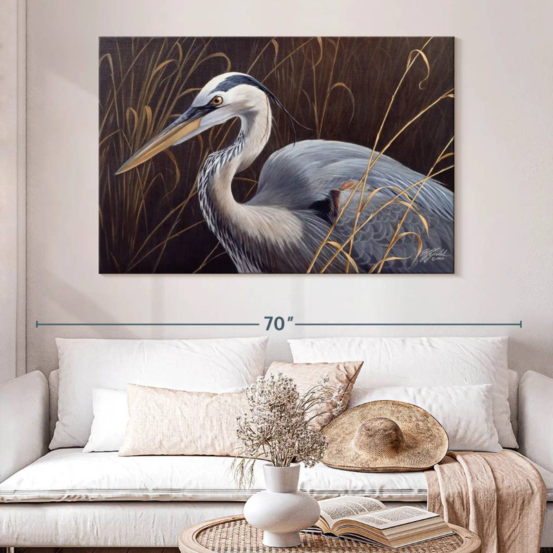 Brampt Great Blue Heron, 34" H x 51" W