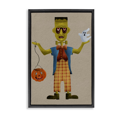Halloween Monster & Ghost Framed Floater Canvas by Regina Moore