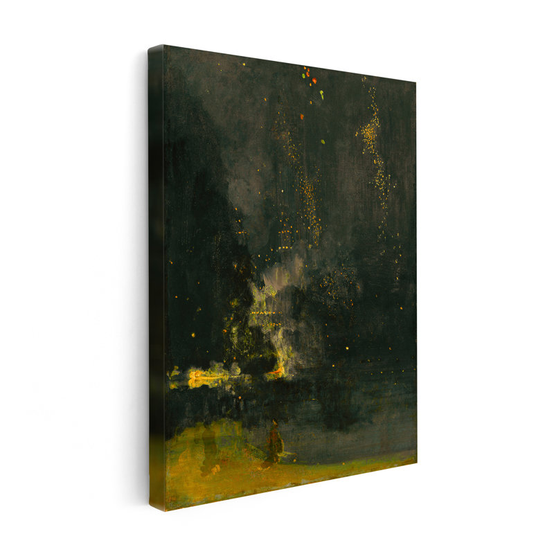 Nocturne en noir et or, Unframed, Canvas, 08"H x 10"W