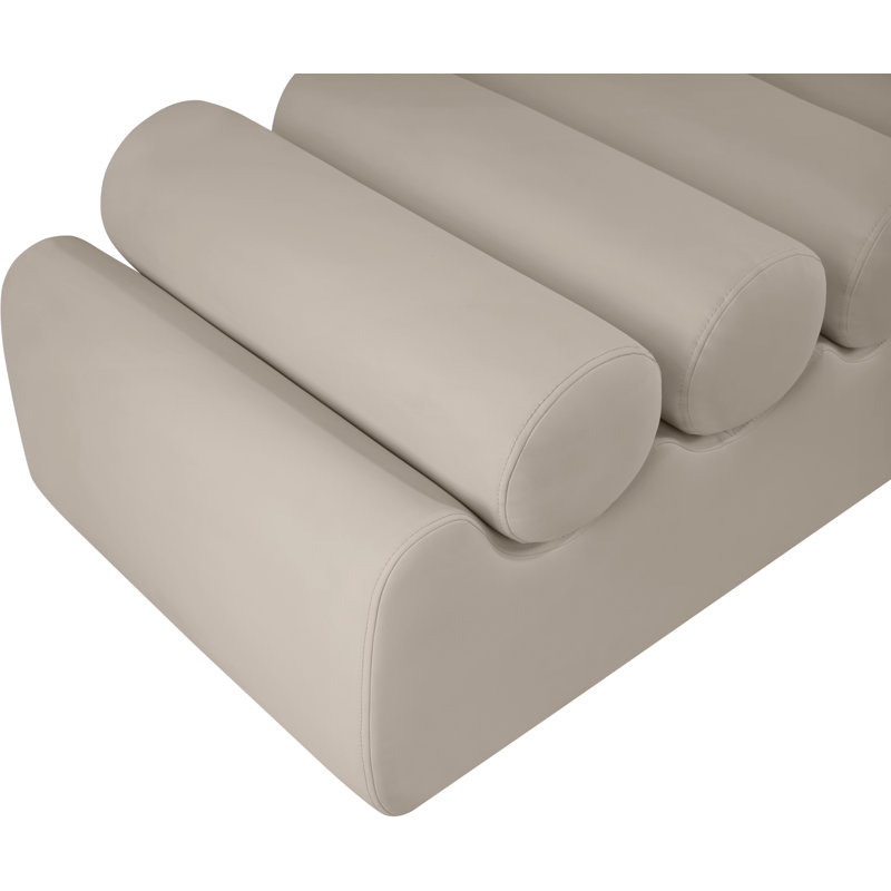 Rumble Vegan Leather Bench, Taupe Vegan Leather, 16.5" H x 72" W x 22" D