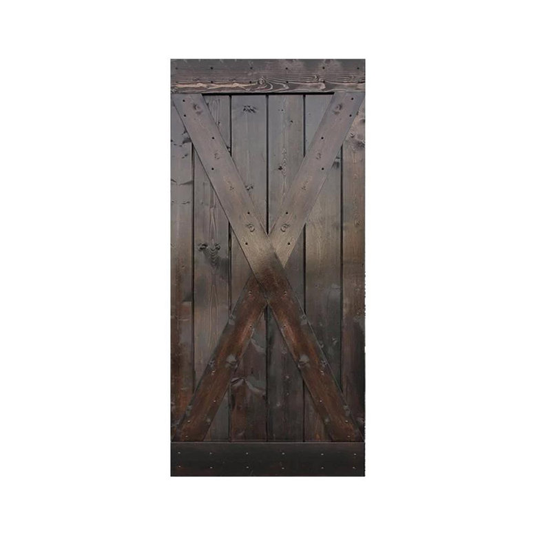 Porte de grange intérieure à dalle intérieure en bois et en bois massif noueux, 38 po x 84 po
