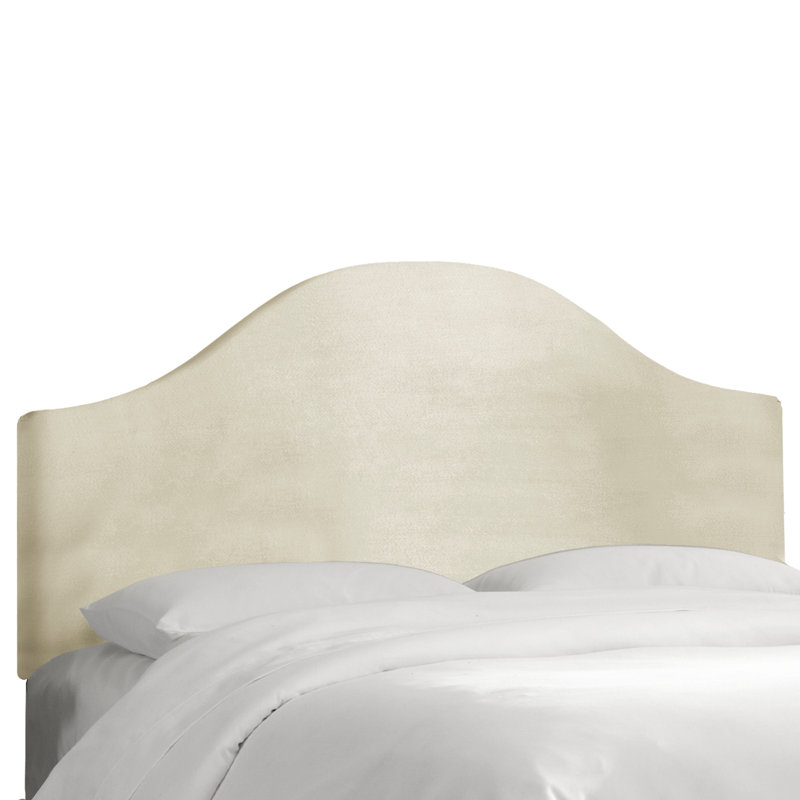Tête de lit tapissier Hermosa, Complète, Velours blanc antique royal