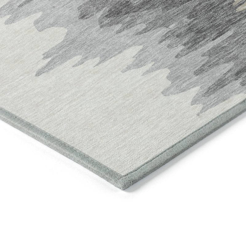 Black Rectangular Easy Care Synthetic Rug, 30x20 inches