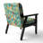 Autumn Is Coming Retro Leaves In Blue And Red - Upholstered Contemporary Arm Chair, Geometric Abstract Accent Chair