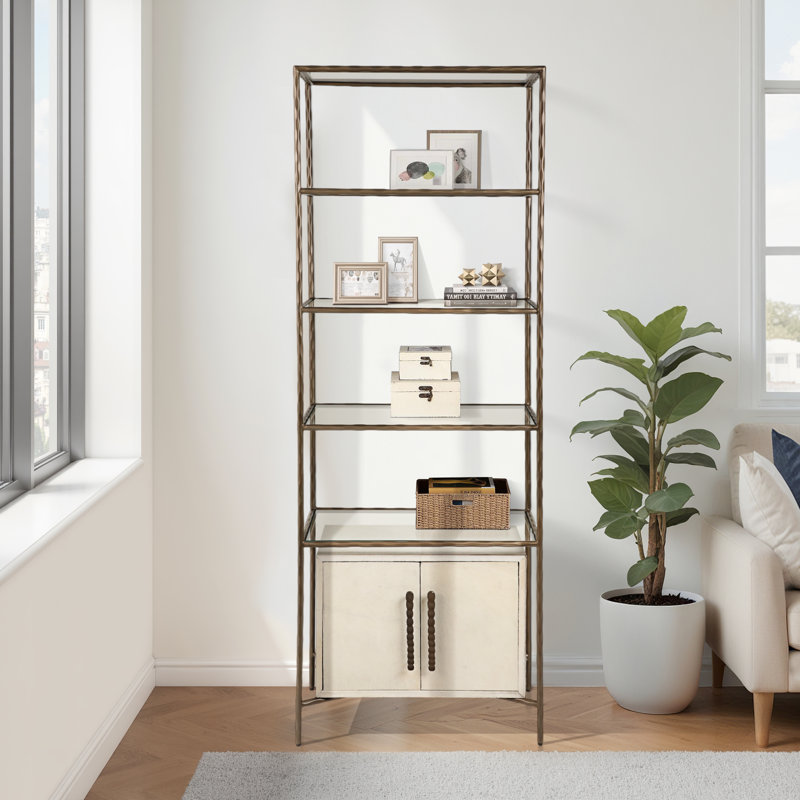 Hokku Designs 30" Azamara Real Hide Etagere Shelf