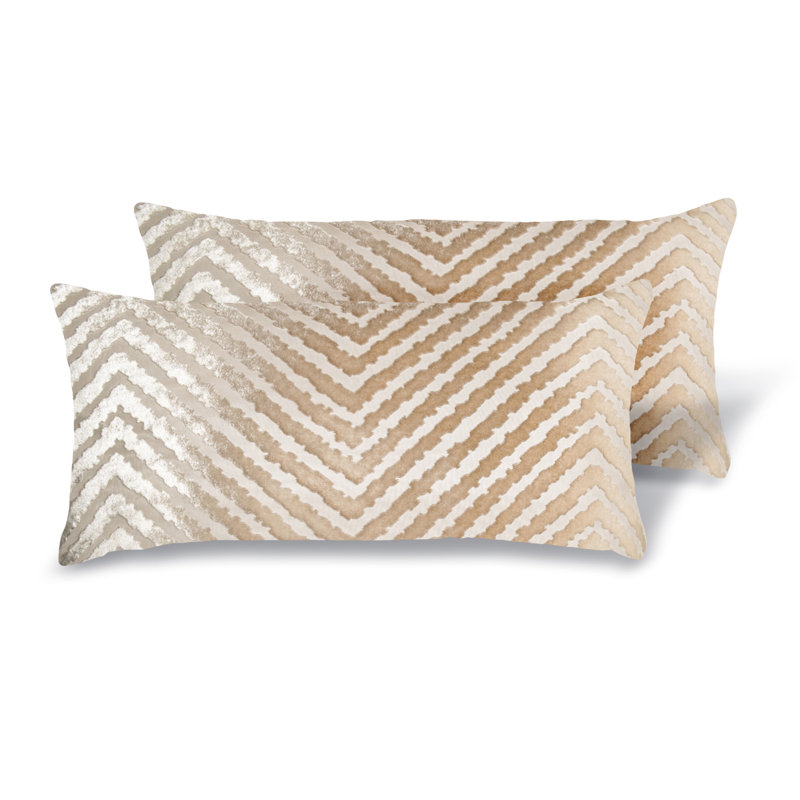  Rectangular Velvet Pillow Cover & Insert, Latte
