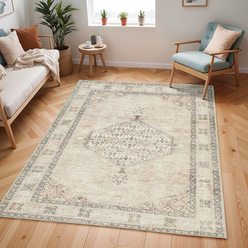 Oriental Vintage Area Rug Brown, Rectangle 120 x 170cm