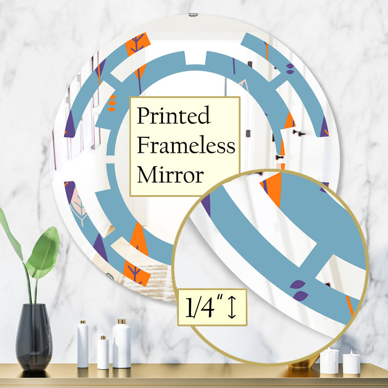 Miroir mural Traditional, H 31,5 po x l 31,5 po, Space Floral Botanical II