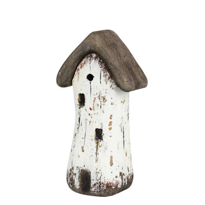 Raynald Small Rustic Wood House Sculpture