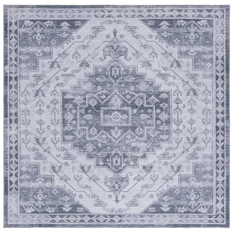 Shaelan Performance Machine Washable Oriental Rug, Square 6'