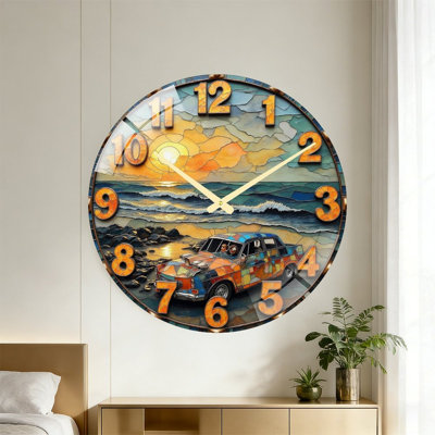 Horloge murale vitrail