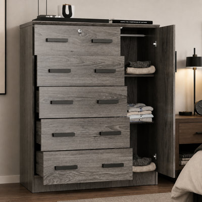 Odesser 56" Tall Dresser, Wardrobe Combo