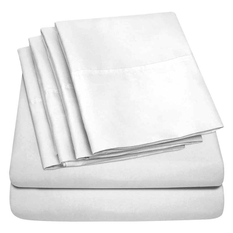 All-Season Microfiber Sheet Set - Soft, Lightweight, And Durable, California King Sheet Set with 4 Pillowcases, White