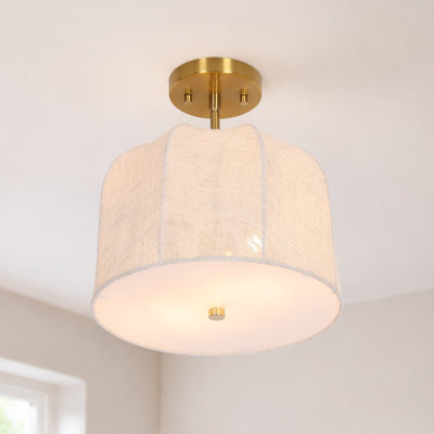 2-Light Fabric Semi-Flush Mount