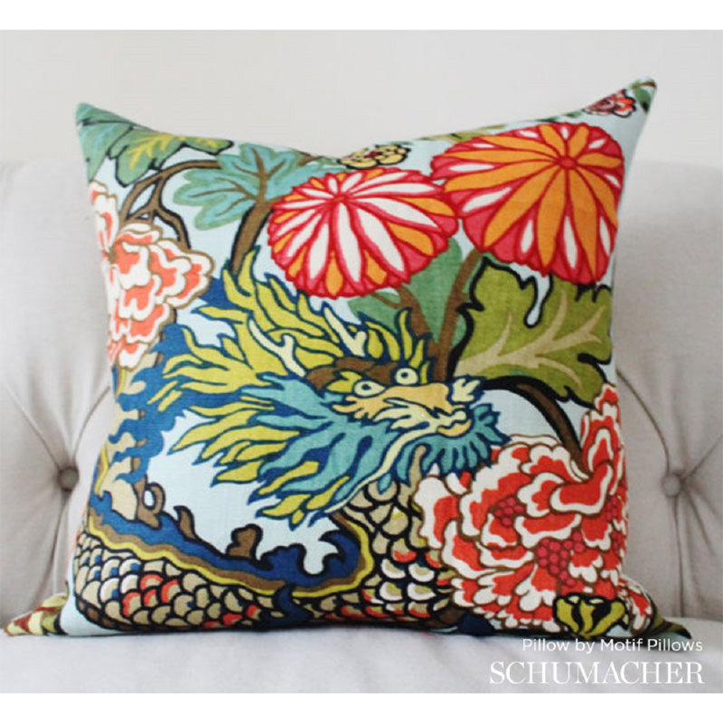 Chiang Mai Dragon Fabric, Aquamarine