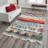 Machine Woven Polypropylene Area Rug in Teal/Orange/Beige-1156200810