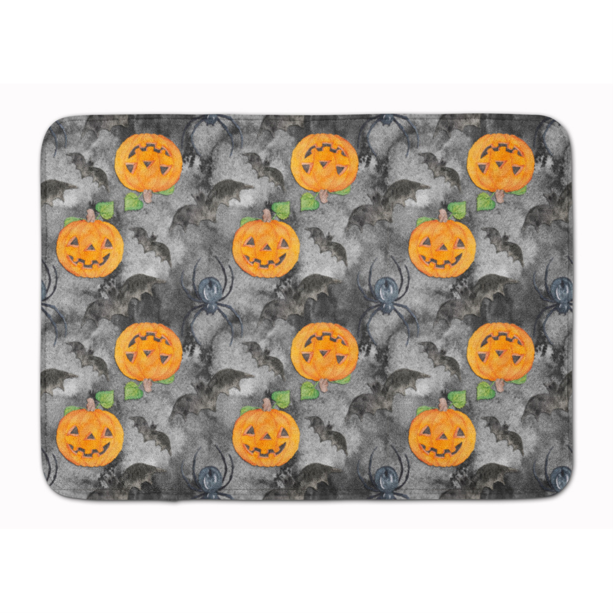 The Holiday Aisle® Momea Watecolor Halloween Jack-O-Lantern Bats Memory ...