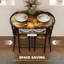 HOMCOM 3-Piece Dining Table and Chairs Set Marble-Effect Top Rustic Brown
