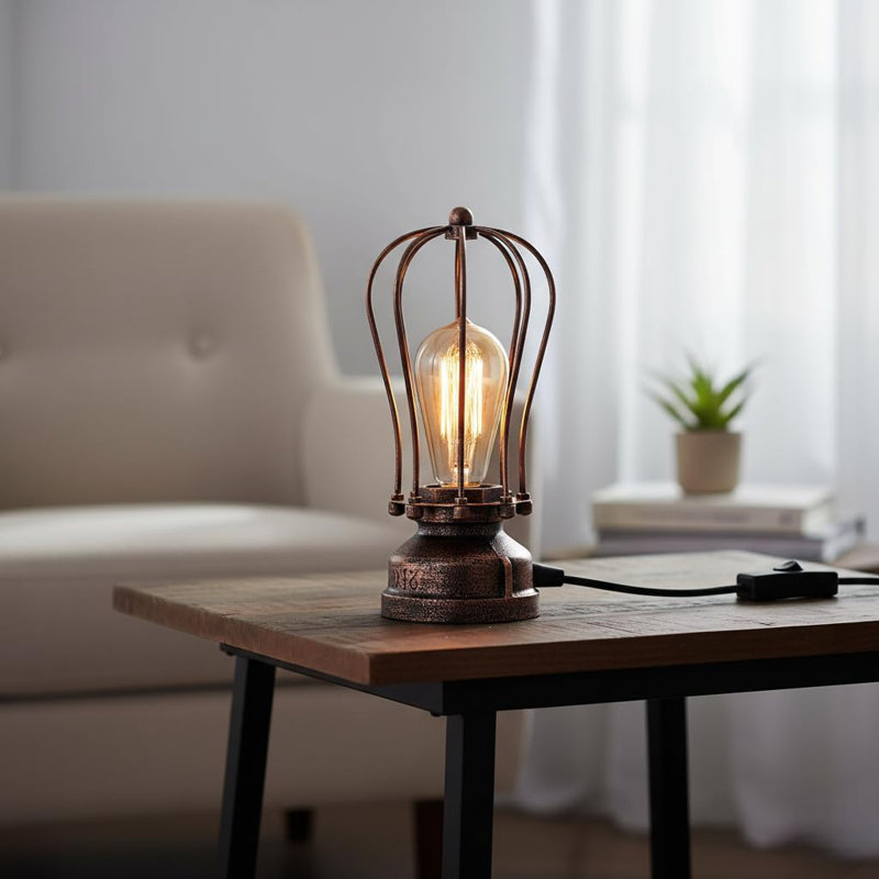 Metal Desk Lamp, Rustic Red