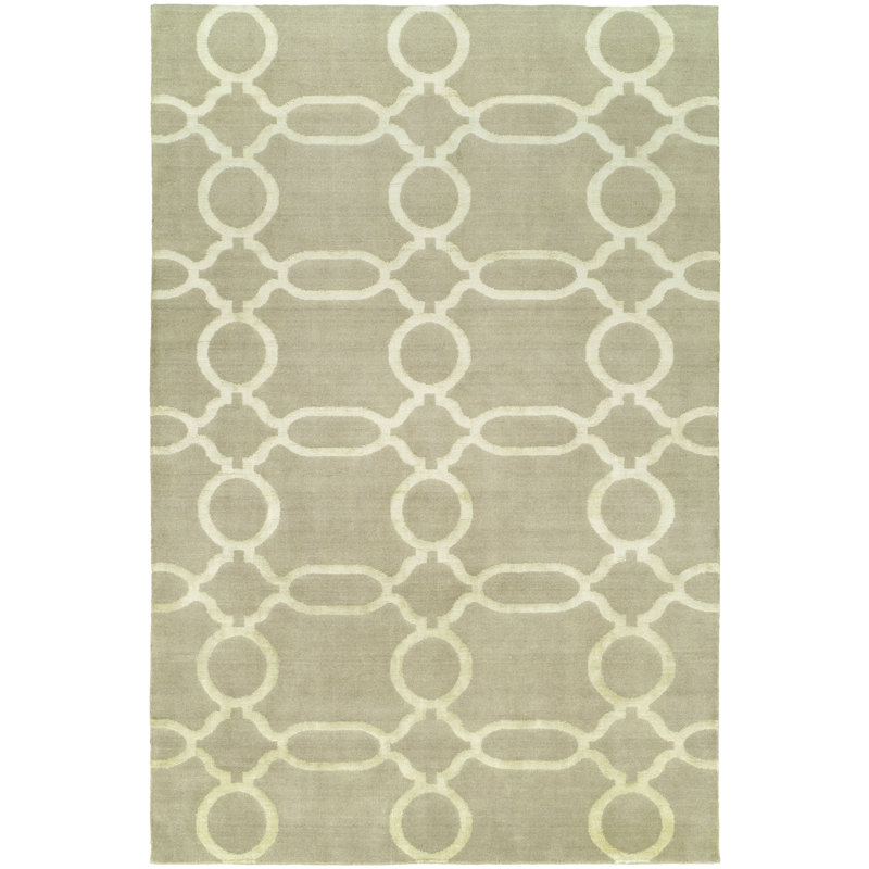 Vicennia Geometric Area Rug in Beige, Rectangle 4' x 6'