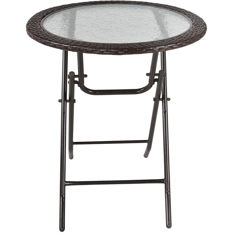 Snelson Round Glass Outdoor Coffee Table - 68 cm W 68 cm D