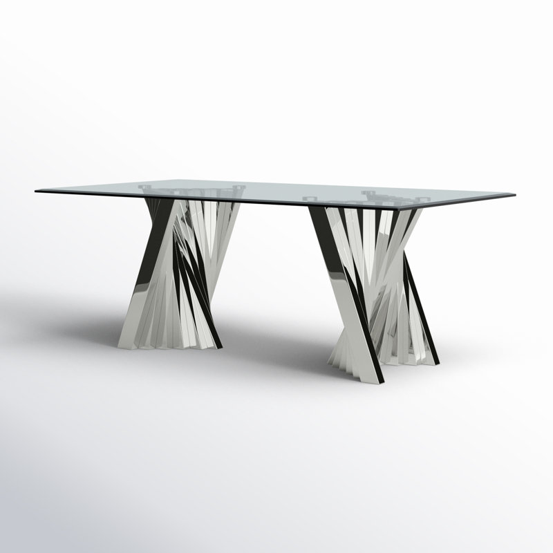 Table de salle à manger Ammerman, Argent, L 42 po x L 78 po