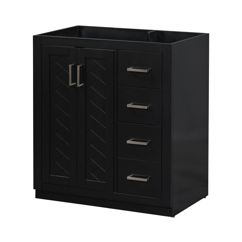 Meuble-lavabo de salle de bain sans lavabo, Noir