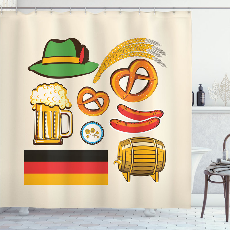 Dakota Fields German Shower Curtain Wheat Beer, 70''H x 69''W