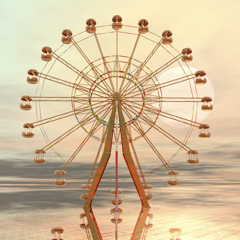 Giant Wheel - Wrapped Canvas Print, 76cm H x 76cm W