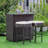 3PCS Patio Wicker Rattan Bar Set Table w/2 Turquoise Cushioned Stools-59049361-111465957